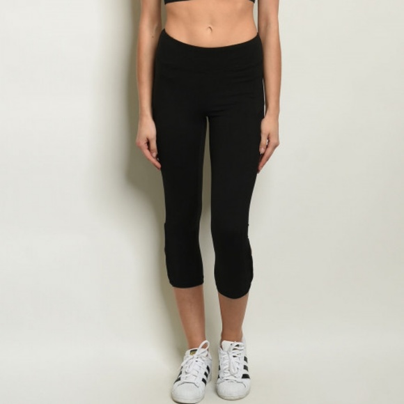 Black Leggings with Mesh Detail - Picture 3 of 4